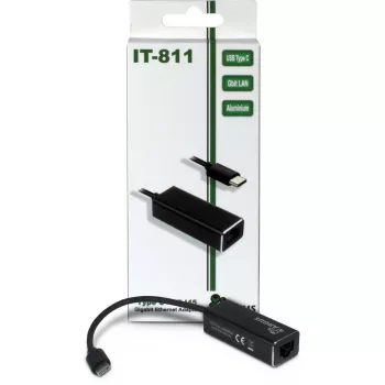 Inter-Tech Argus IT-811 - võrguadapter - USB-C - Gigabit Ethernet - must (88885438)