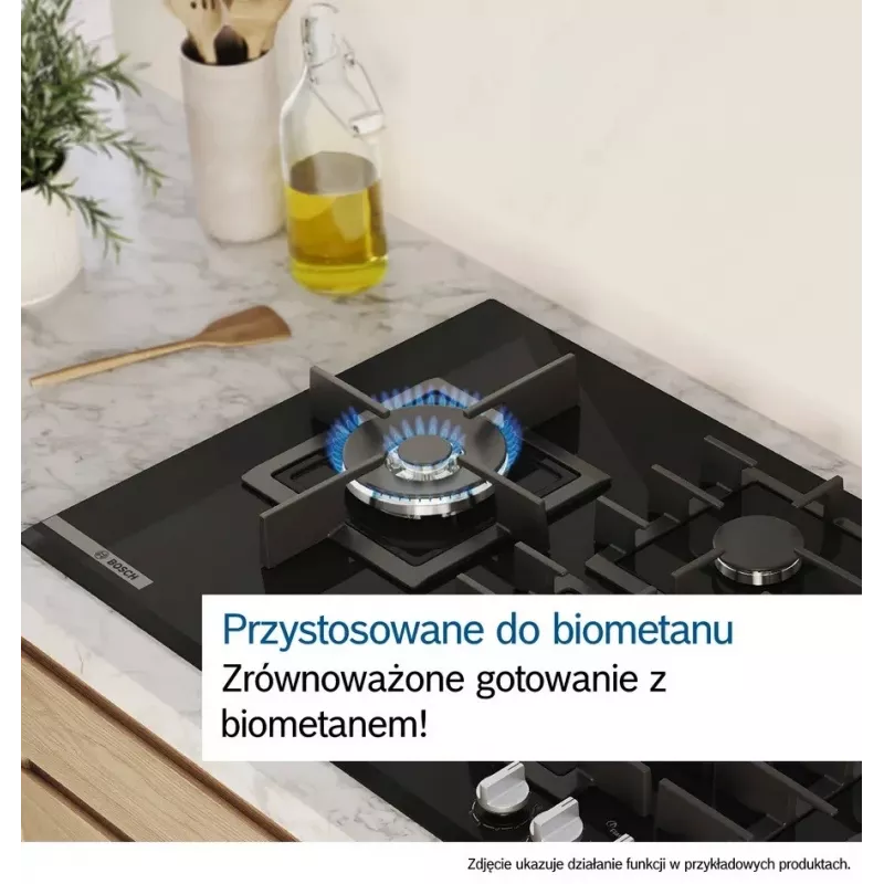 Sisseehitatav gaasipliit Bosch Serie 2 POP6B6K30 60 cm, 4 gaasitsooni, must klaaskeraamika, pöördnupud