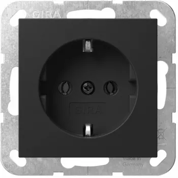 Schuko pistikupesasisend Gira System 55 4188005 moodulpaigalduseks, must