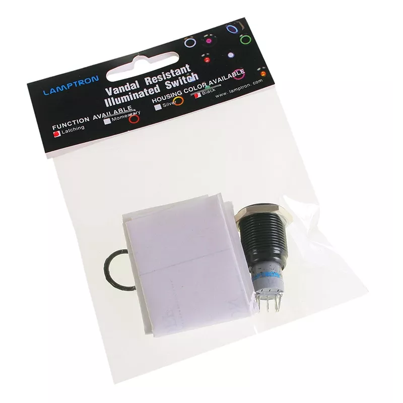 Lamptron arvutikorpuse osa LAMP-SW1616L-H — must teras, läbimõõt 1,9 cm