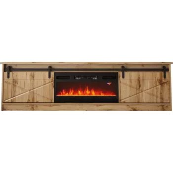 TV kapp Cama Meble GRANERO koos kaminakapiga, Wotan tamm, 2000×350×567 mm, 2 ust, 2 riiulit