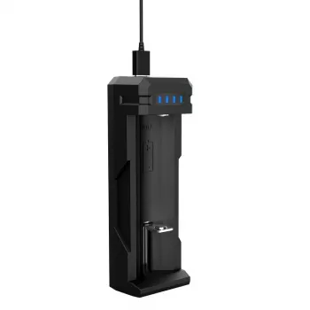 Aku laadija XTAR SC1 ühe pesaga USB‑C Li‑ion 18650 elementidele, 1-pesaline, must