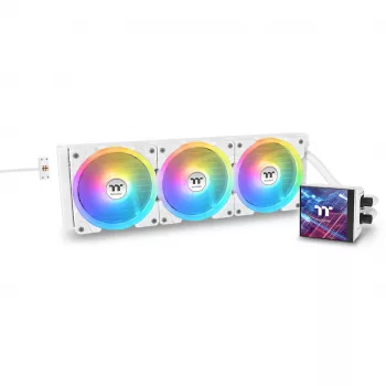 Kõik-ühes vedelikjahuti THERMALTAKE MAGFloe 420 Ultra ARGB 140 mm ventilaatoritega, 500–2000 RPM, valge