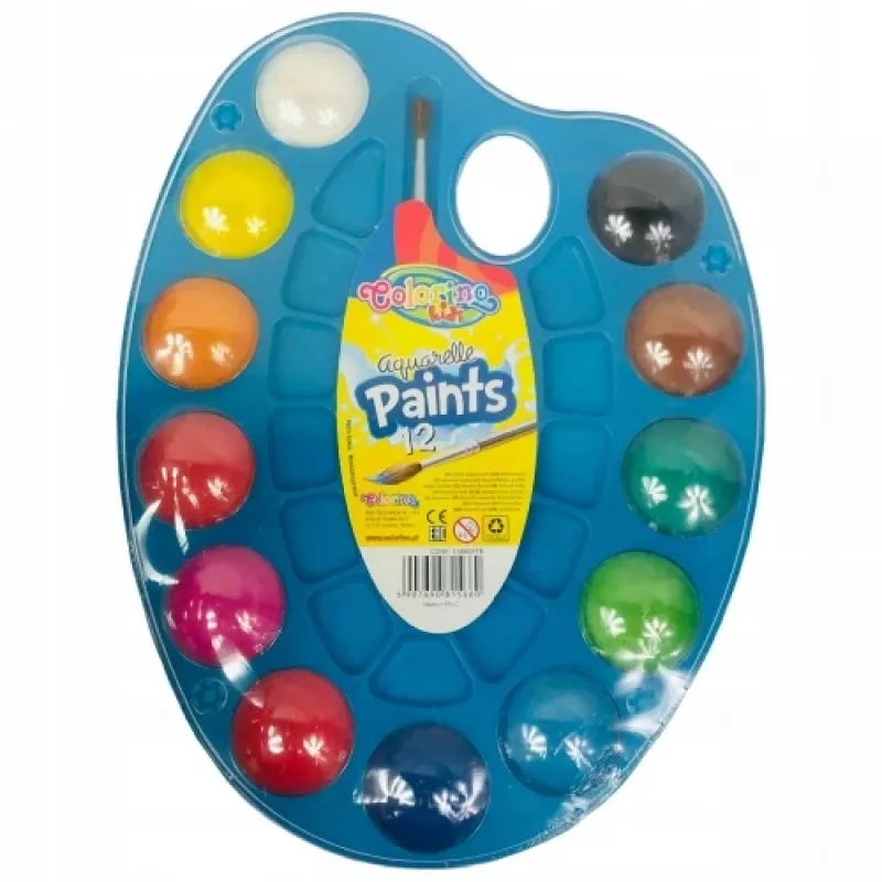 Colorino Kids vesivärvipalett 12 värvi