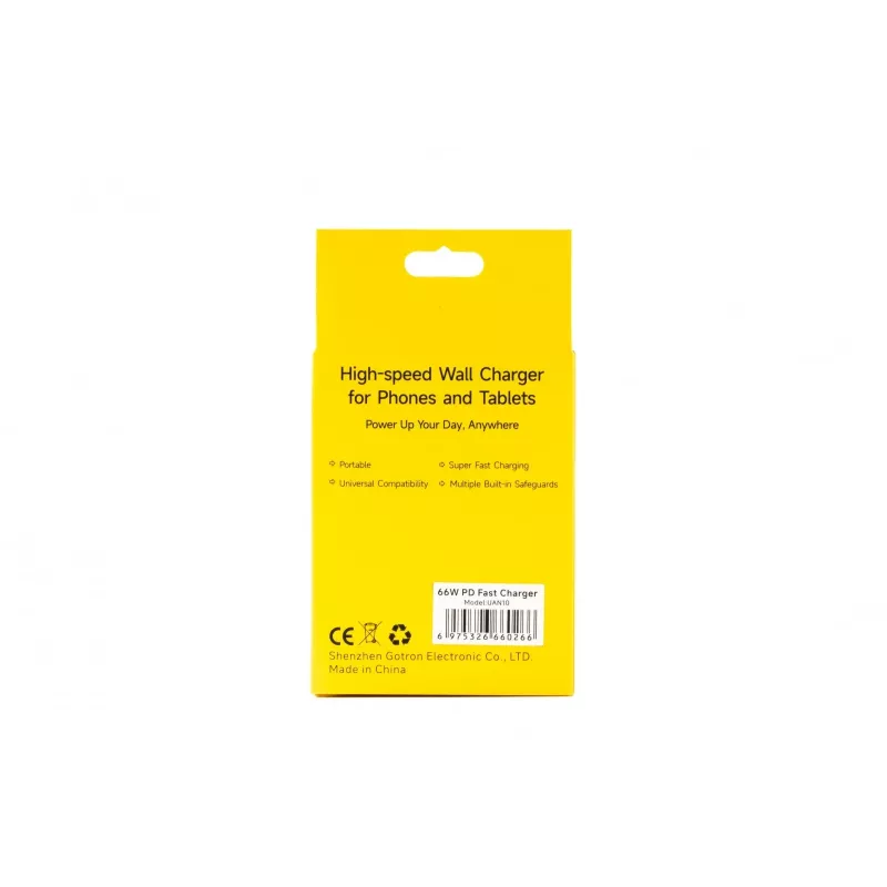 UleFone 66W laadija — kiire USB-toiteadapter kaasaskantavatele seadmetele, mudel UF-CHAR-66WR