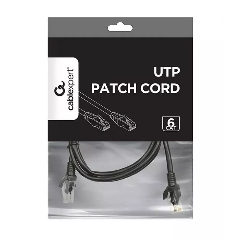 Võrgukaabel Gembird PP6U-1M RJ-45 Cat6 1m Must