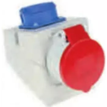 Tööstuslik pistikupesa Bachmann 910.002, 5P, 400 V, 16 A, IP44, polükarbonaat, sinine/punane/valge