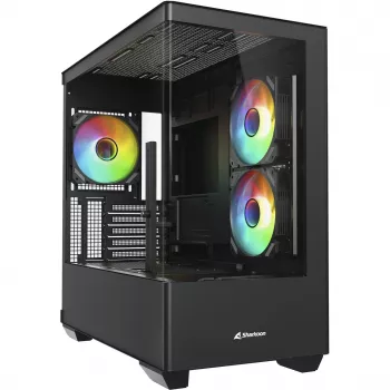 PC korpus Sharkoon Elite Shark CM100 Tower Micro-ATX, ilma toiteplokita, must