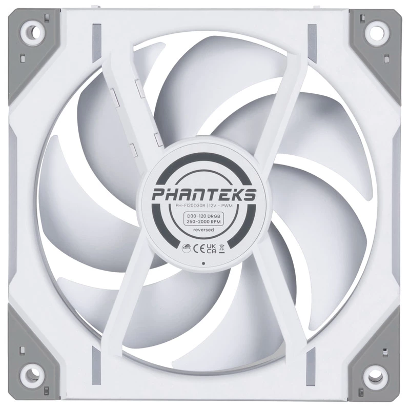 Fan Phanteks D30-120 12 cm Valge 250-2000 RPM Fluid Dynamic Bearing