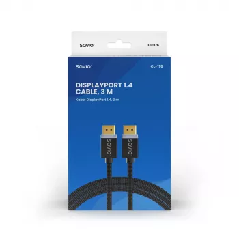 SAVIO DISPLAYPORT (M) - DISPLAYPORT (M) KAABEL, V1.4, 3 m, CL-176