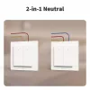 AQARA Light Switch H2 EU (4 nuppu, 2 kanalit) (WS-K08D) - Zigbee ja Thread seinallüliti 2 releega