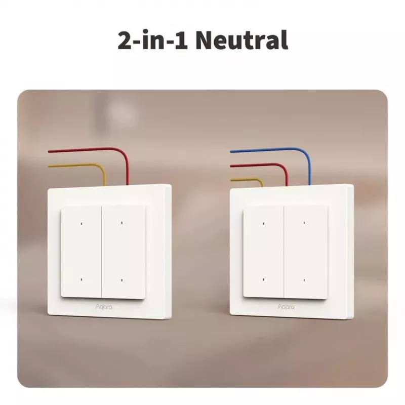 AQARA Light Switch H2 EU (4 nuppu, 2 kanalit) (WS-K08D) - Zigbee ja Thread seinallüliti 2 releega