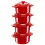 Staub Mini Cocotte Round, 4 tk - 200 ml, punane