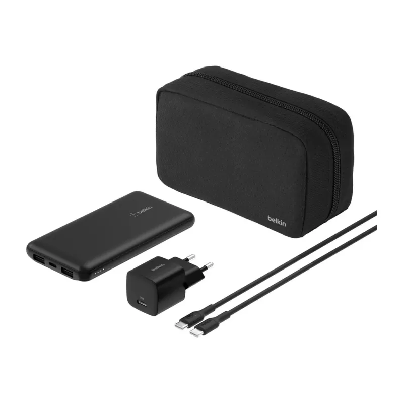 Belkin BoostCharge - Powerbank + toiteadapter - 10000 mAh - PD - 3 väljundporti (24-pin USB-C, 2 x USB)
