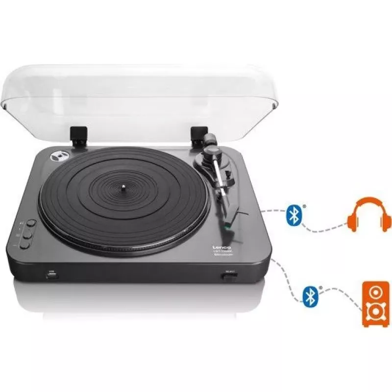 Rihmajamiga audio plaadimängija Lenco LBT-120BK Must Poolautomaatne