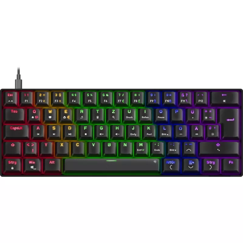 Mehaaniline mänguklaviatuur Speedlink ATMOS RGB — kompaktne paigutus, RGB-taustvalgustus