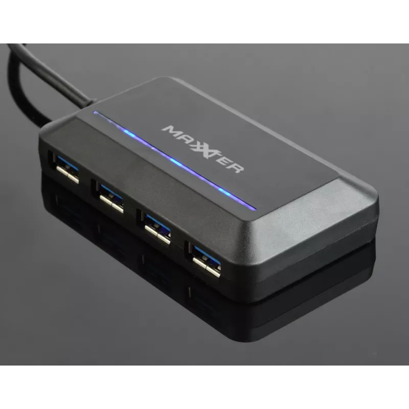 USB-jaotur GEMBIRD ACT-HUB3C-4P — USB 3.2 Gen 1 Type-A host 4 × USB 3.2 Gen 1 USB-C jaoks, 5000 Mbit/s, must