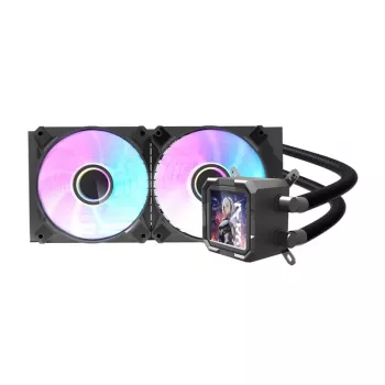 Darkflash DV240S täisintegreeritud vedelikjahutus protsessorile, 120 mm ventilaatorid, must, toetab LGA1700/AM5 ja muid sokleid