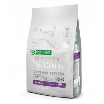 Kuiv koeratoit nature’s protection Superior Care Valge Dogs Grain Free Junior lõhe 1.5 kg — Junior, 26% valku, 15% rasva