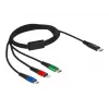 DeLOCK USB-laadimiskaabel 3 in 1 USB USB-C kuni Lightning Micro USB 1 m