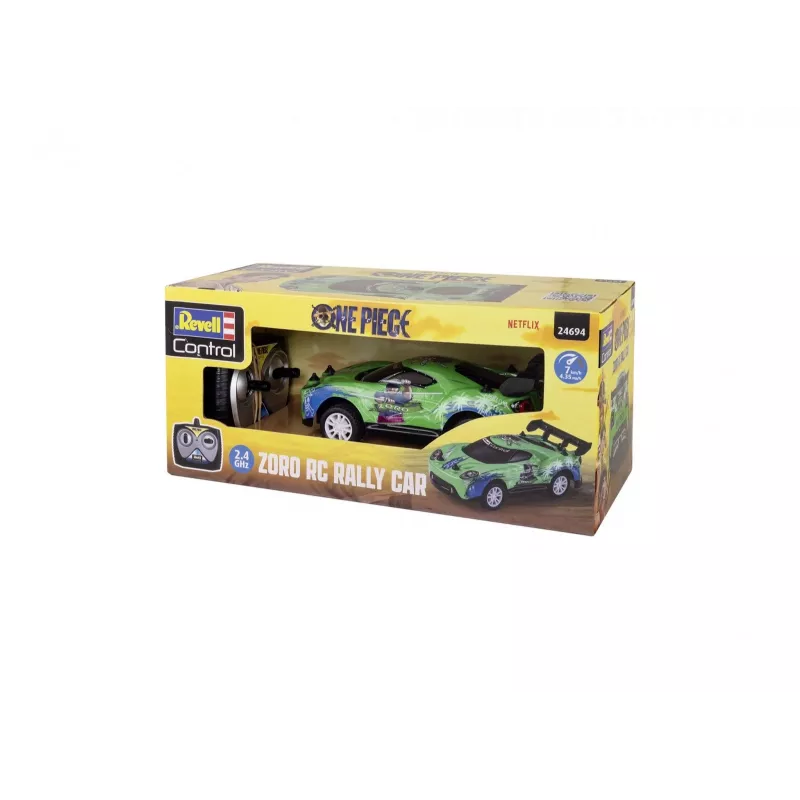 RC ralliauto REVELL One Piece Zoro — kaugjuhitav mudel, kollektsionääridele mõeldud teemakujundus