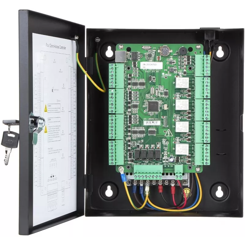 Ligipääsukontroller Hikvision DS-K2804 — must, 237×285×69 mm