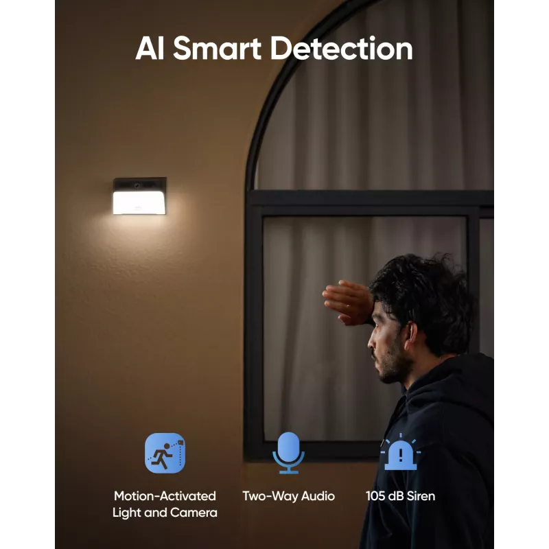 Anker Innovations Eufy Solar Wall Light Cam S120 - võrgu valvekaamera - ilmastikukindel - värviline (päev/öö)