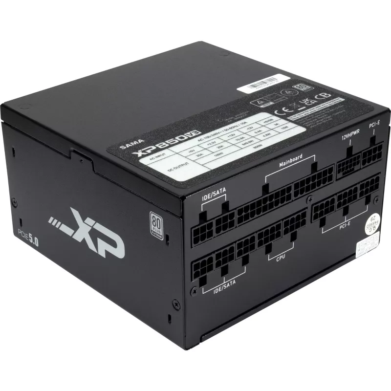SAMA XPH-850A, arvuti toiteplokk 1x 12-pin High Power GPU, 3x PCIe, kaablihaldus, 850 W