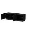 TV-kapp cama meble LIVERTI 150x42x48 cm, must puitlaastplaadist pealispind, must raam