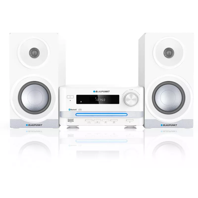 Kodu audio mikrosüsteem BLAUPUNKT MS16BT 15 W, CD/USB/MP3, Bluetooth, FM RDS, valge