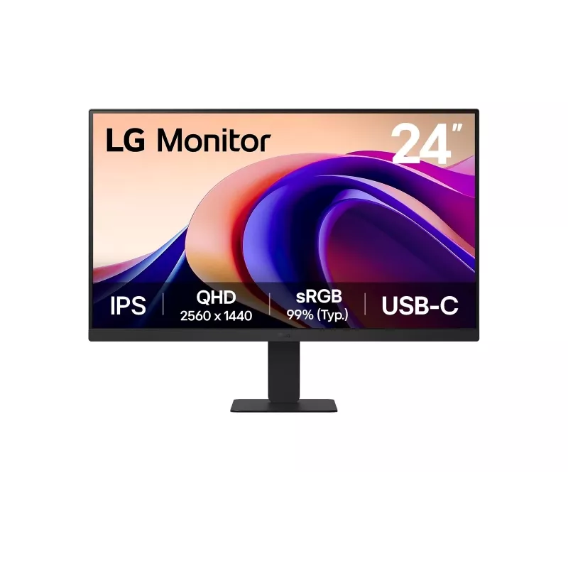 LG 24U631A-B arvutimonitor 60.5 cm (23.8 tolli) 2560 x 1440 pikslit Quad HD Must