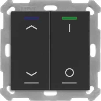 MDT BE-TAL55T206.C1 KNX nupplüliti Light 55 2f RGBW temperatuuriandur must matt ruloo/lüliti 1 (BE-TAL55T206.C1)
