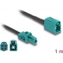 Koaksiaalkaabel DeLOCK 90129 1m Mini FAKRA Z Aqua Must