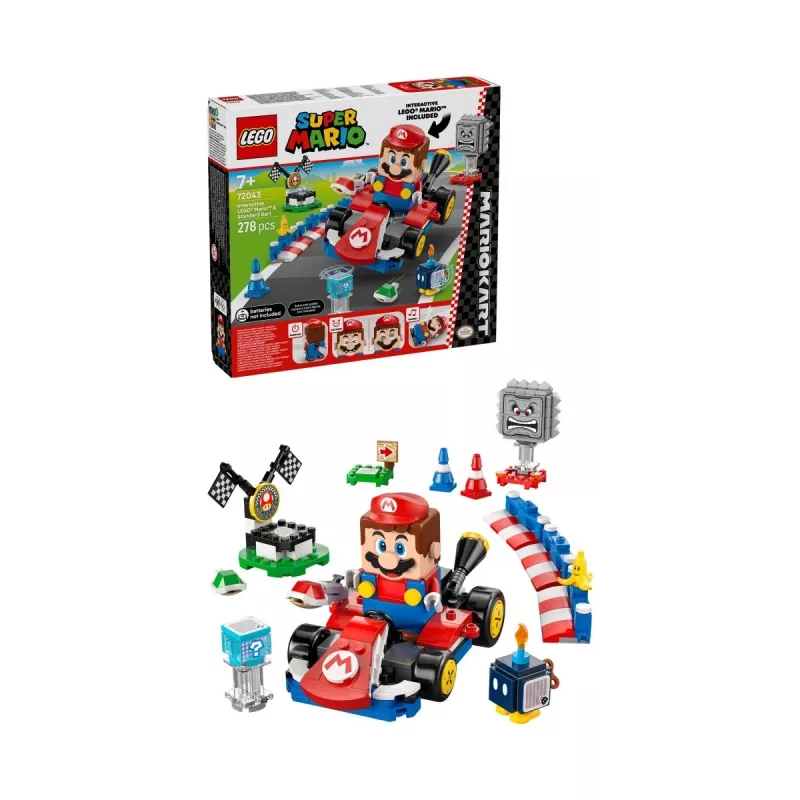 LEGO ehituskomplekt 72043 Super Mario interaktiivne Mario Kart standardkardiga
