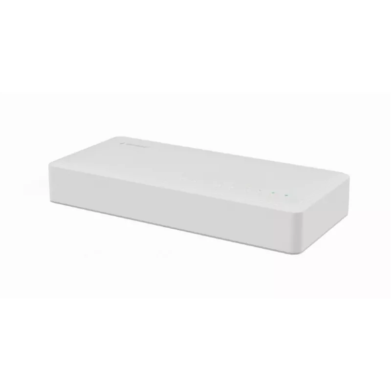 Haldamata kommutaator GEMBIRD NSW-G8-01 — 8× Gigabit Ethernet (10/100/1000), valge, DC 5V