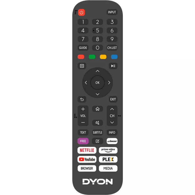 Dyon SMART 32 VX LED-televiisor 80 cm 81,30 cm (32) DVB-T2, DVB-C, DVB-S2, HD ready, nutiteler, WLAN, CI+ must [Energiaklass F] (D800214)
