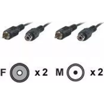 ROLINE Secomp VALUE - Video-/Audioverlängerungskabel - RCA (M) bis RCA (W) - 1.5 m - abgeschirmt - Schwarz (21.15.9476)