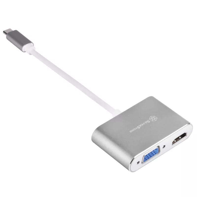 Väline videoadapter SILVERSTONE EP16 USB-C 3.1 koos HDMI ja VGA väljunditega