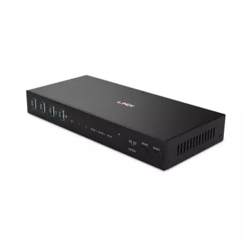 Lindy 2-pordiline kahe peaga HDMI 4K60, USB 3.0 KVM-lüliti, 4096 x 2160 pikslit, 4K Ultra HD, must