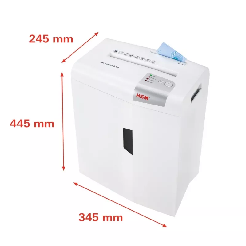 HSM shredstar X10 paberipurustaja, 4,5 x 30 mm + eraldi CD-lõikemehhanism