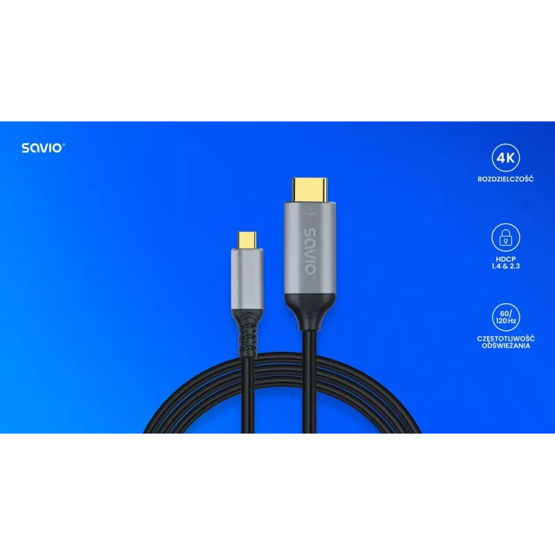 Kaabel USB-C HDMI v2.0b, 3m, vask CL-184