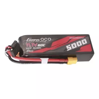 Gens ace G-Tech 5000mAh 11.1V 60C 3S1P Lühikese suurusega LiPo XT60 pistikuga