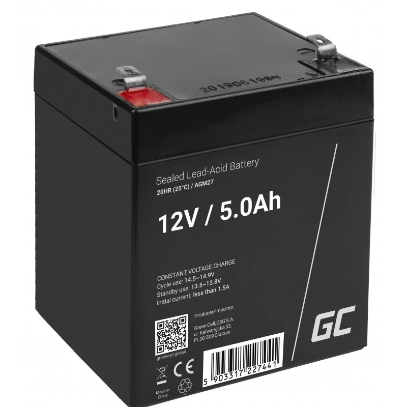 roheline Cell AGM27 UPS aku Suletud pliiaku (VRLA) 12 V 5 Ah
