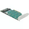 DeLOCK PCI Express x8 kaart 2-le sisemisele NVMe M.2 Key M -le, bifurkatsioon, madalprofiil