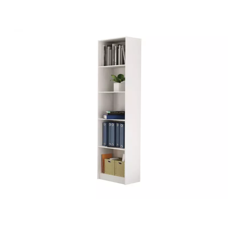 Kontoriraamaturiiul Topeshop R50 BIEL 5 riiuliga valge