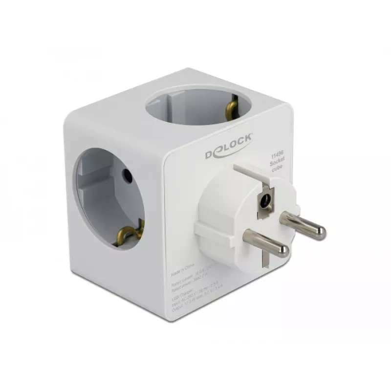 Toitepistiku adapter Type F DeLOCK 11496 2 USB-porti 5V 2.4A 3A