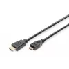 Digitus ASSMANN - Video- / helikaabel - HDMI - 30 AWG - Mini-HDMI, 19 kontaktiga (M) - HDMI, 19 kontaktiga (M) - 3 m - topeltisolatsioon - must (AK-330106-030-S)