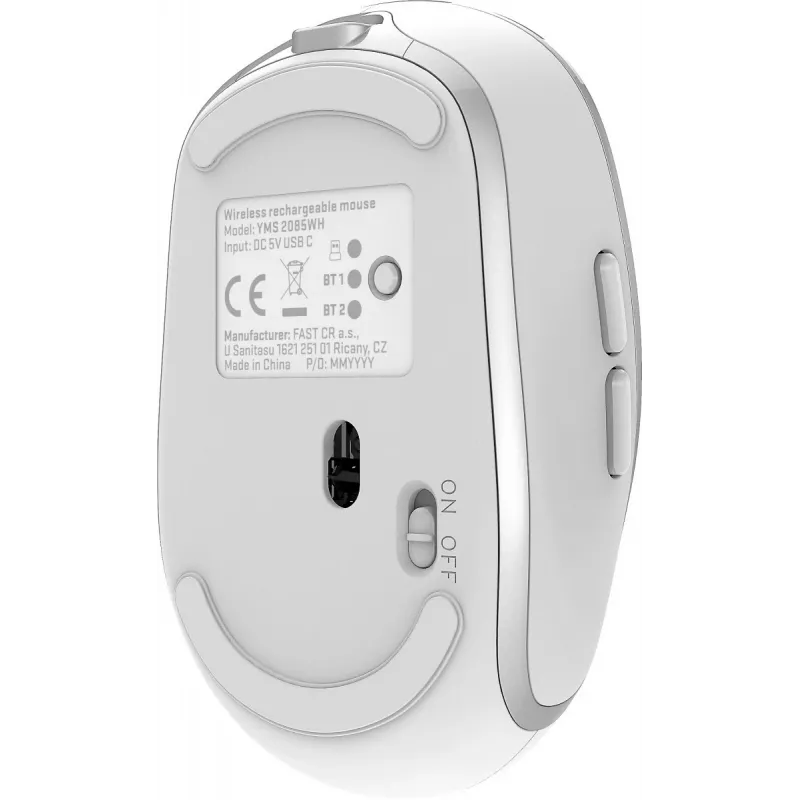 DUAL WiFi+Bluetooth juhtmevaba hiir, taaslaetav aku, 5 nuppu