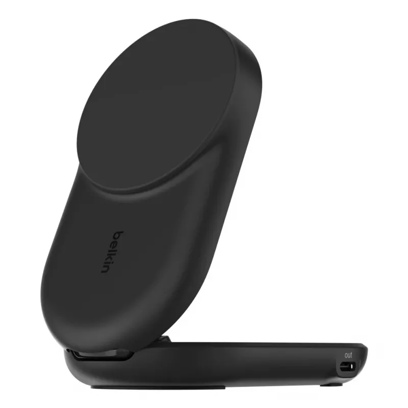 Siselaadija Belkin UltraCharge 25w Qi2 2in1 Magnetiline USB-C Must Ümar