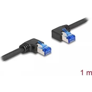 Võrgukaabel DeLOCK RJ45 Cat.6A S/FTP parem-vasaknurkne 1m must